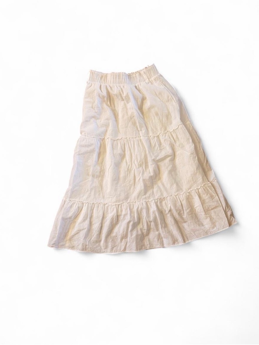 Show me your mumu White Tiered Midi Skirt - Classic Cotton Blend from revolve
